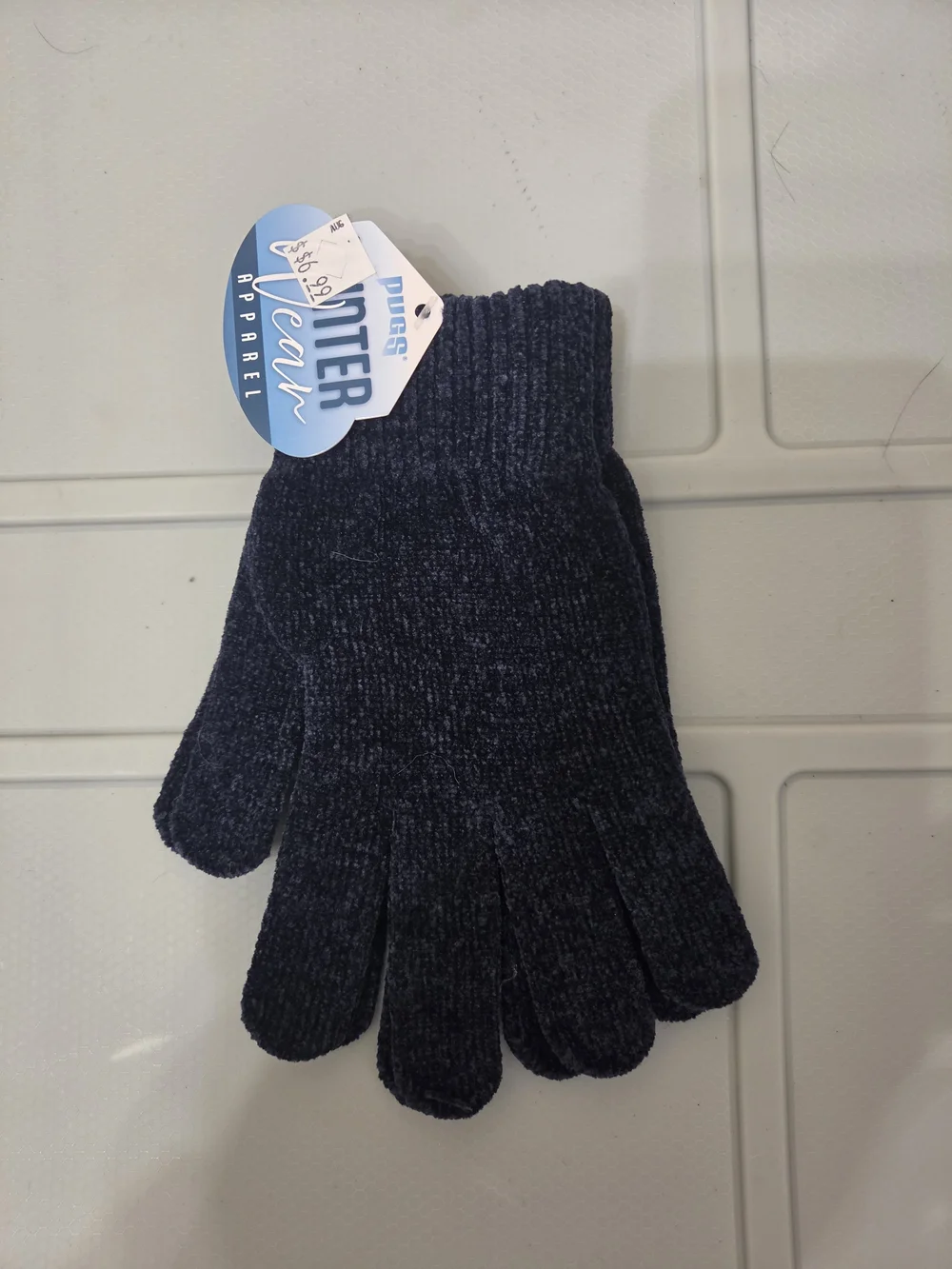 Pugs Set Of 3 Navy, Black And Pink Knit Gloves For the  Family